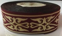 Borte Herzen in Bordeaux--Gold 33 mm- 10 m - Webborte zur Verzierung mittelalterlicher Kostüme und Larp Gewandungen