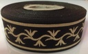 Borte Lilienranke in Schwarz-Gold 33 mm- 10 m - Webborte zur Verzierung mittelalterlicher Kostüme und Larp Gewandungen