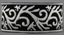 Borte Ranke in Schwarz-Silber, 33 mm- 10 m - Webborte zur Verzierung mittelalterlicher Kostüme und Larp Gewandungen