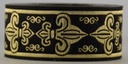 Borte Französische Lilie in Schwarz-Gold 33 mm- 10 m - Webborte zur Verzierung mittelalterlicher Kostüme und Larp Gewandungen