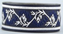 Borte Blumenranke in Marineblau-Silber 33 mm- 10 m - Webborte zur Verzierung mittelalterlicher Kostüme und Larp Gewandungen
