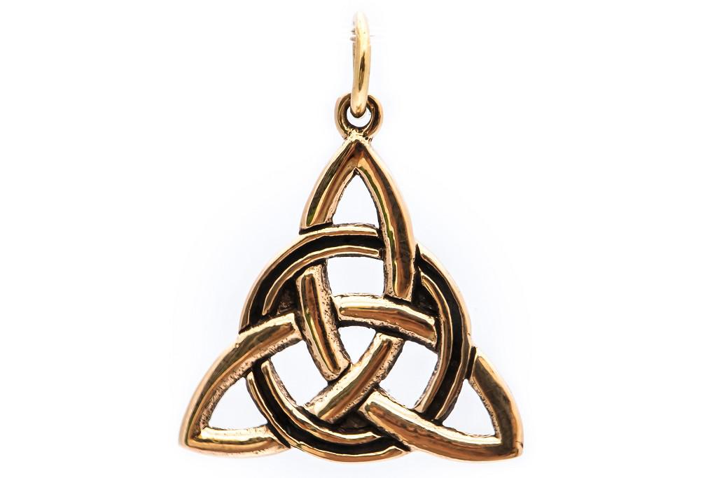 [Acb14-2] Keltisches Amulett, Anhänger 'Alecia Taliesins Knoten' aus Bronze- Mittelalter, Larp, Reenactment Schmuck