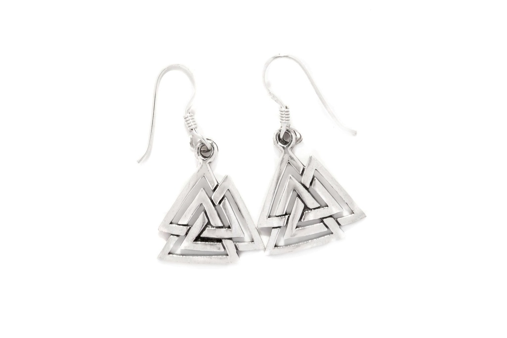 [oh158] Ohrhänger 'Ragarda' Silber Valknut Wotansknoten Wikinger Schmuck