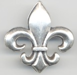 [N-311-1] heraldische Lilie, silberfarbener Beschlag