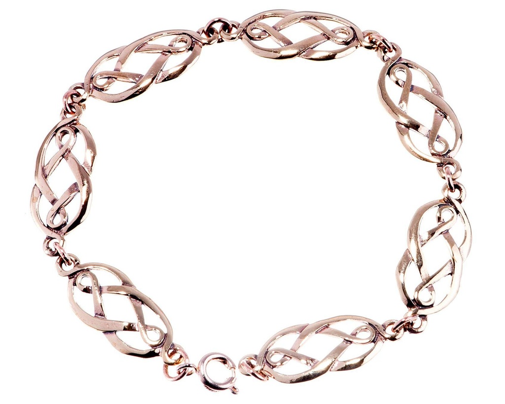 [arkb6] NINA Armkette aus Bronze – Keltisches Damenarmband mit Knotenmuster 18,5 cm