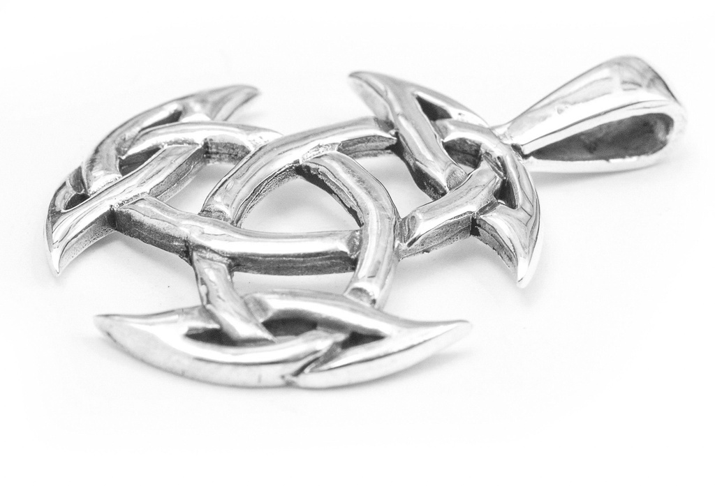 [ac58] Schmuck Anhänger Sana 3,1 cm – Silber 925 – Keltisches Amulett der offenen Dreifaltigkeit