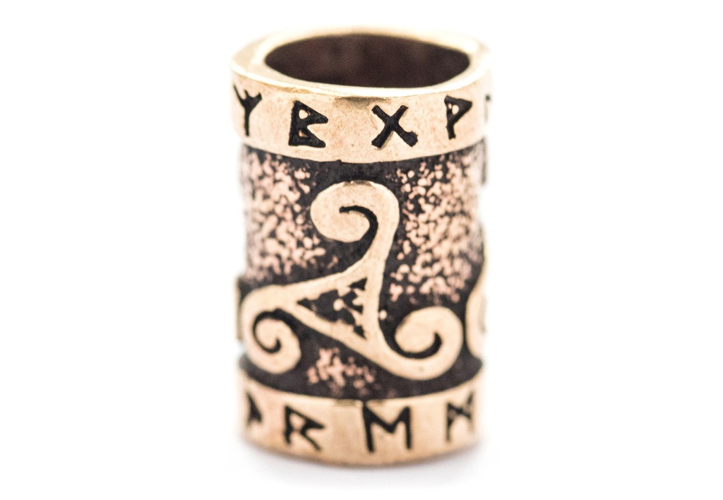 [apb50] Haarperle Bartperle Wikinger Perle Bronze, Accessoire für Historische Gewandungen, Reenactment und Liverollenspiel