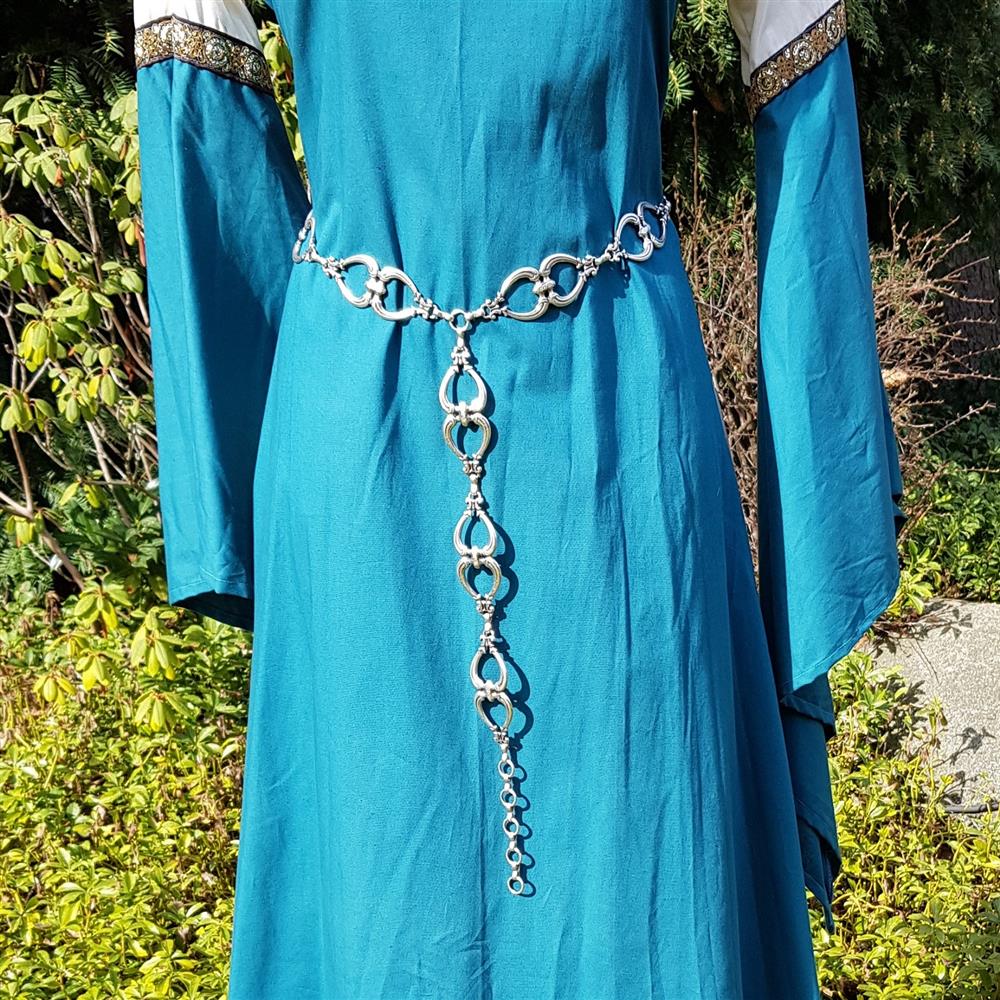 [CY-5357-1] Kettengürtel Y-Gürtel Y-Barock silberfarben Ypsilongürtel Accessoire für Larp, Mittelalter und Alltag