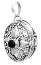 Medaillon, Anhänger 'Sirona mit Onyx' aus Silber 925 - Mittelalter, Larp, Reenactment Schmuck