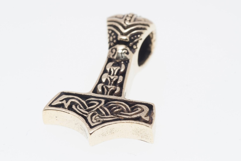 [WK2015-atb46] Thorshammer Mjölnir Anhänger 'Aki - Kleiner Thorhammer' aus Bronze - Mittelalter, Larp, Reenactment Schmuck