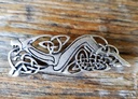 Wikinger Gewand-Brosche "keltischer Hund" , silberfarben