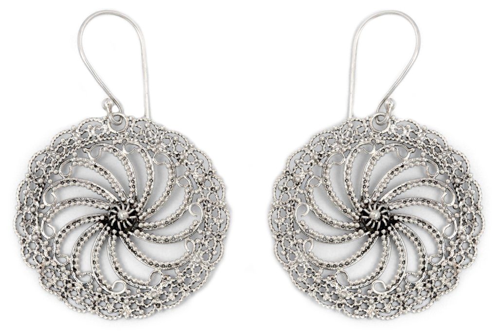 Ohrhänger Sól Wikinger Sonne aus Silber 925 – Nordischer Sonnen-Schmuck 2,8 cm Ø