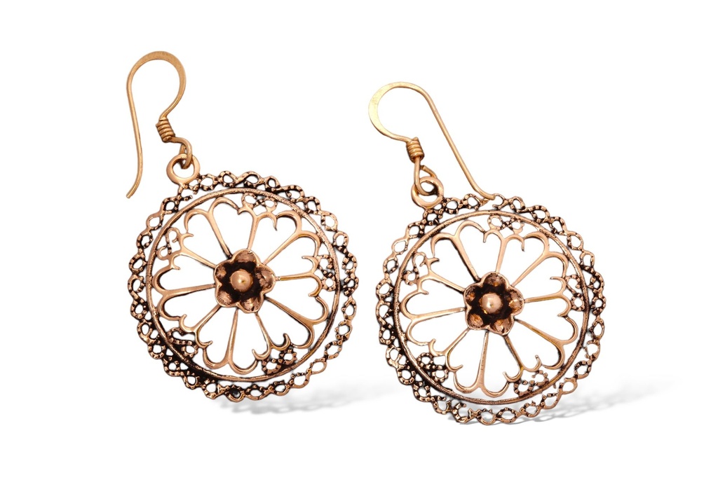 Ohrhänger AMARIL aus Bronze 4,6 cm – Mittelalterlicher Ornament-Schmuck