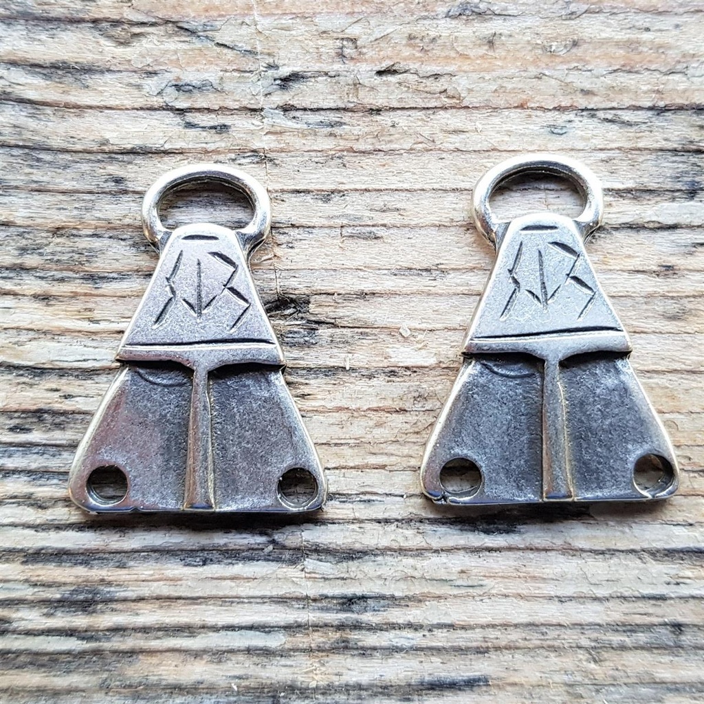 [KV7-1] Wikinger Kettenverteiler-Paar 'RUNEN', silberfarben