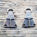 Wikinger Kettenverteiler-Paar 'RUNEN', silberfarben