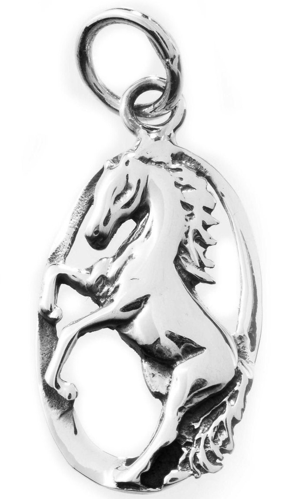 [am137] Amulett, Anhänger 'Wildes Pferd' aus Silber 925 - Mittelalter, Larp, Fantasy Schmuck
