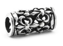 Haarperle Bartperle Floraz Fleur de Lys Silber