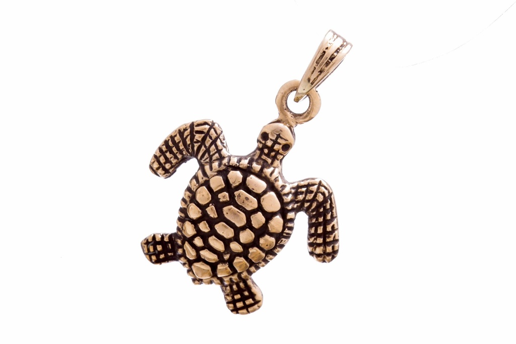 [amb511] Amulett, Anhänger 'Lani - Schildkröte' aus Bronze - Mittelalter, Larp, Fantasy Schmuck