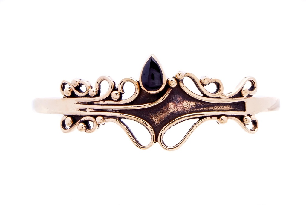 [armb13] Bronze Armreif 'Iconia' mit Onyx - Bronze- und Silberschmuck für Reenactment, LARP und Fantasie