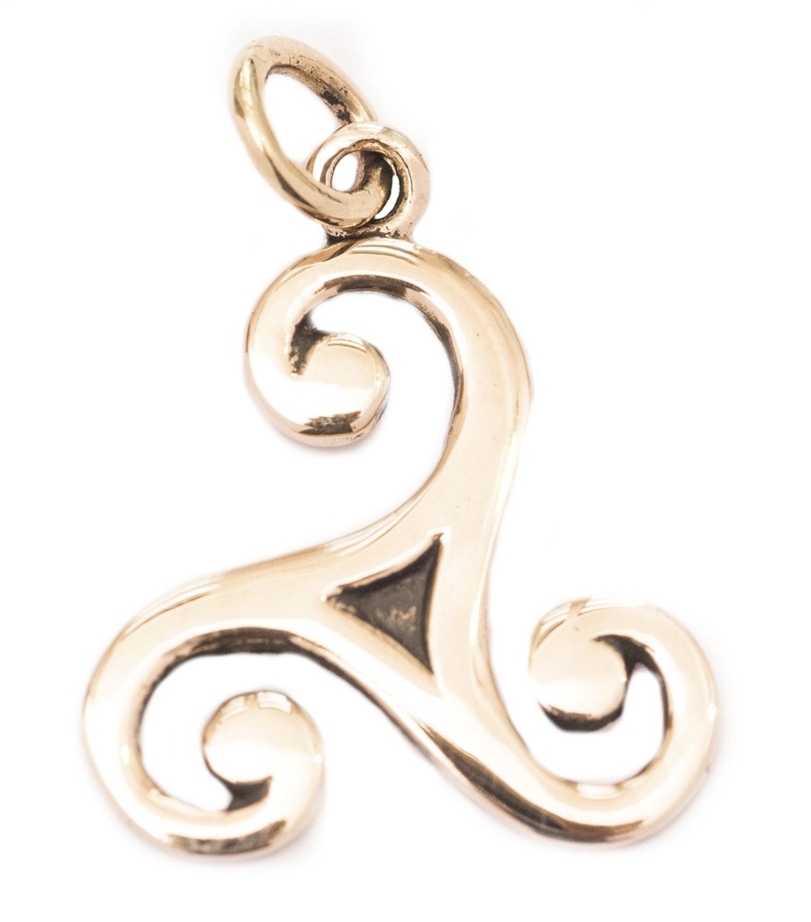 [acb502] Schmuck Anhänger Apolonia 2,2 cm – Bronze – Keltisches Triskel-Amulett für Schutz & Wandel