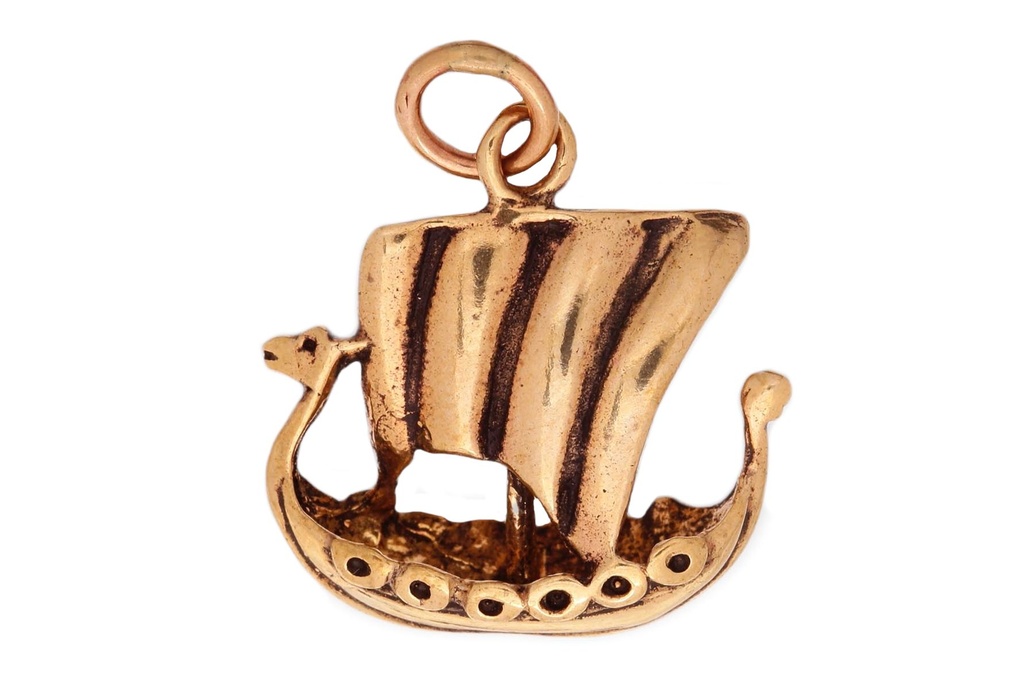 [avb23] Wikinger Anhänger 'Wikingerboot' aus Bronze - Mittelalter, Larp, Reenactment Schmuck