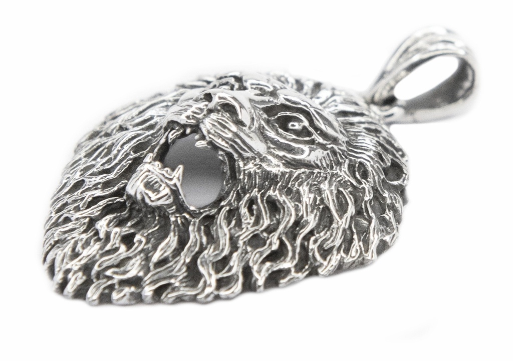 [am33] Löwen-Anhänger LION aus 925er Silber – Symbol für Mut und Stärke (3,6 cm)