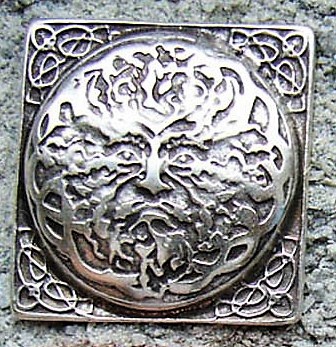 [N-223-1] Green Man, silberfarbener Beschlag