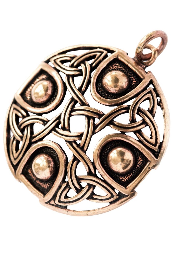 [acb40] Keltisches Amulett, Anhänger 'Ancient Celtic Cross' aus Bronze- Mittelalter, Larp, Reenactment Schmuck