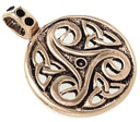Schmuck Anhänger Devyn Ø 3,1 cm – Bronze – Keltische Triskele für Wandel & spirituelle Kraft