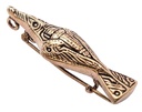 Wikinger Fibel „Munin – Odins Rabe“ aus Bronze – Brosche 4,8 cm nordisches Tierornament