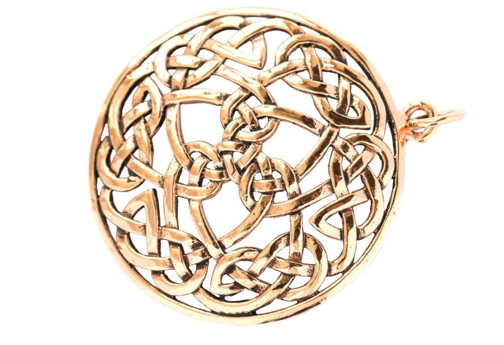 [acb533] Schmuck Anhänger Waldrina Ø 3,9 cm – Bronze – Keltisches Amulett für Schutz & Verbundenheit