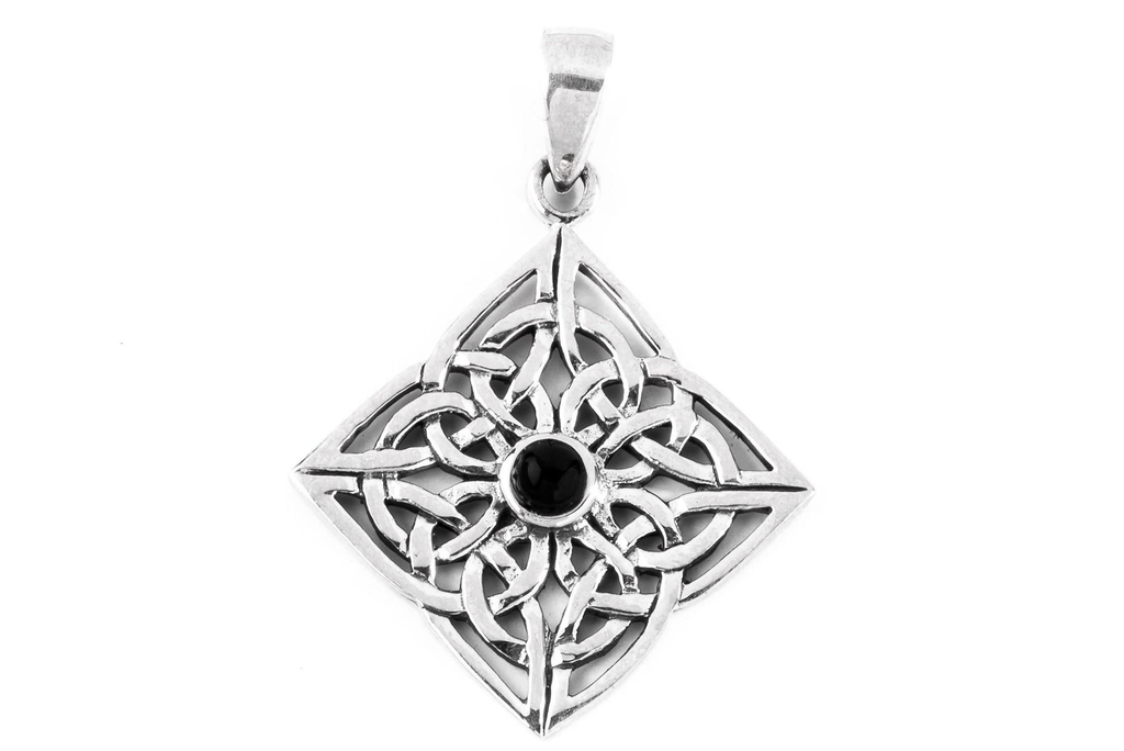 [WK2015-Ac21-2] Keltisches Amulett, Anhänger 'Albwin - Keltische Erde - Onyx' aus Silber 925- Mittelalter, Larp, Reenactment Schmuck