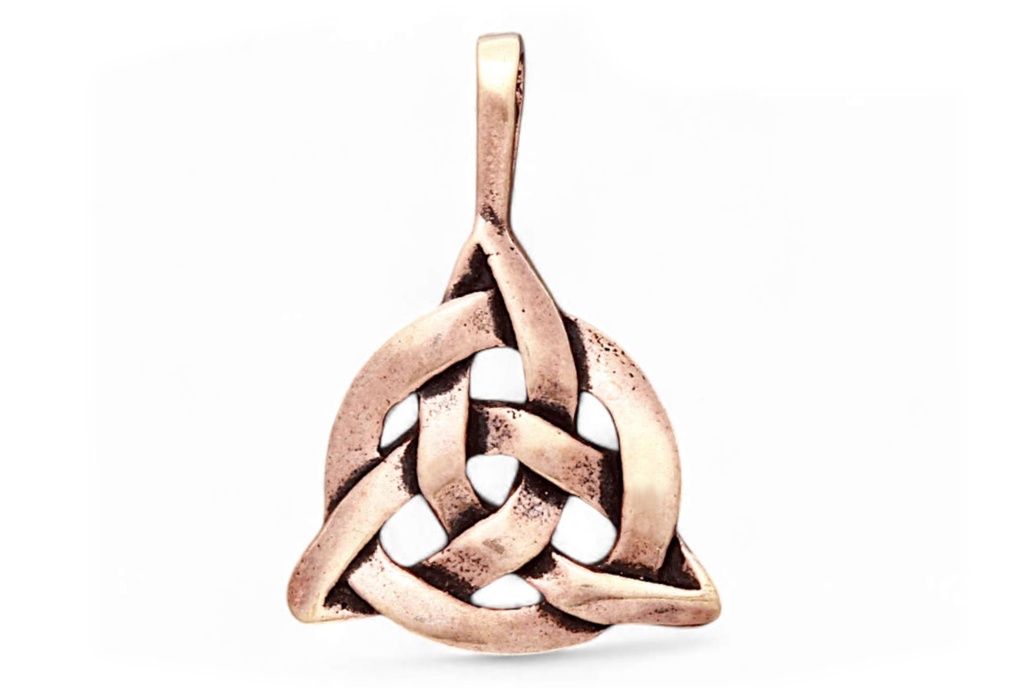 [acb89] Keltisches Amulett, Anhänger 'Taliesins Knoten klein' aus Bronze- Mittelalter, Larp, Reenactment Schmuck