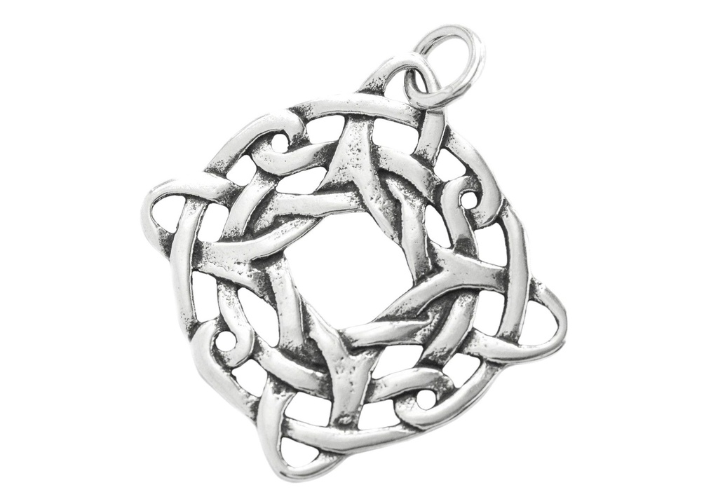 Keltisches Amulett, Anhänger 'Nevin – 4 Elemente' aus Silber 925- Mittelalter, Larp, Reenactment Schmuck