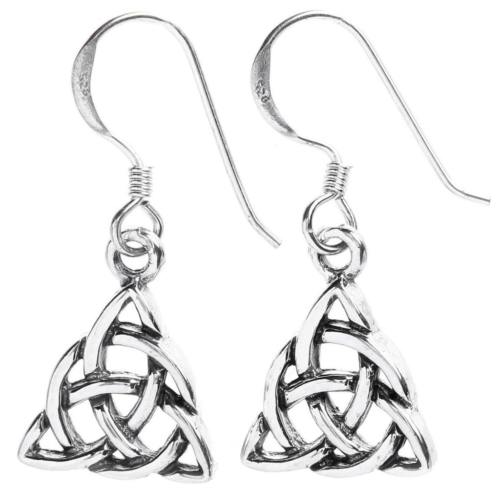 [oh55] Ohrhänger 'Nuada Celtic Triskel' Silber 925 -  Schmuck für Mittelalter, Reenactment und Larp