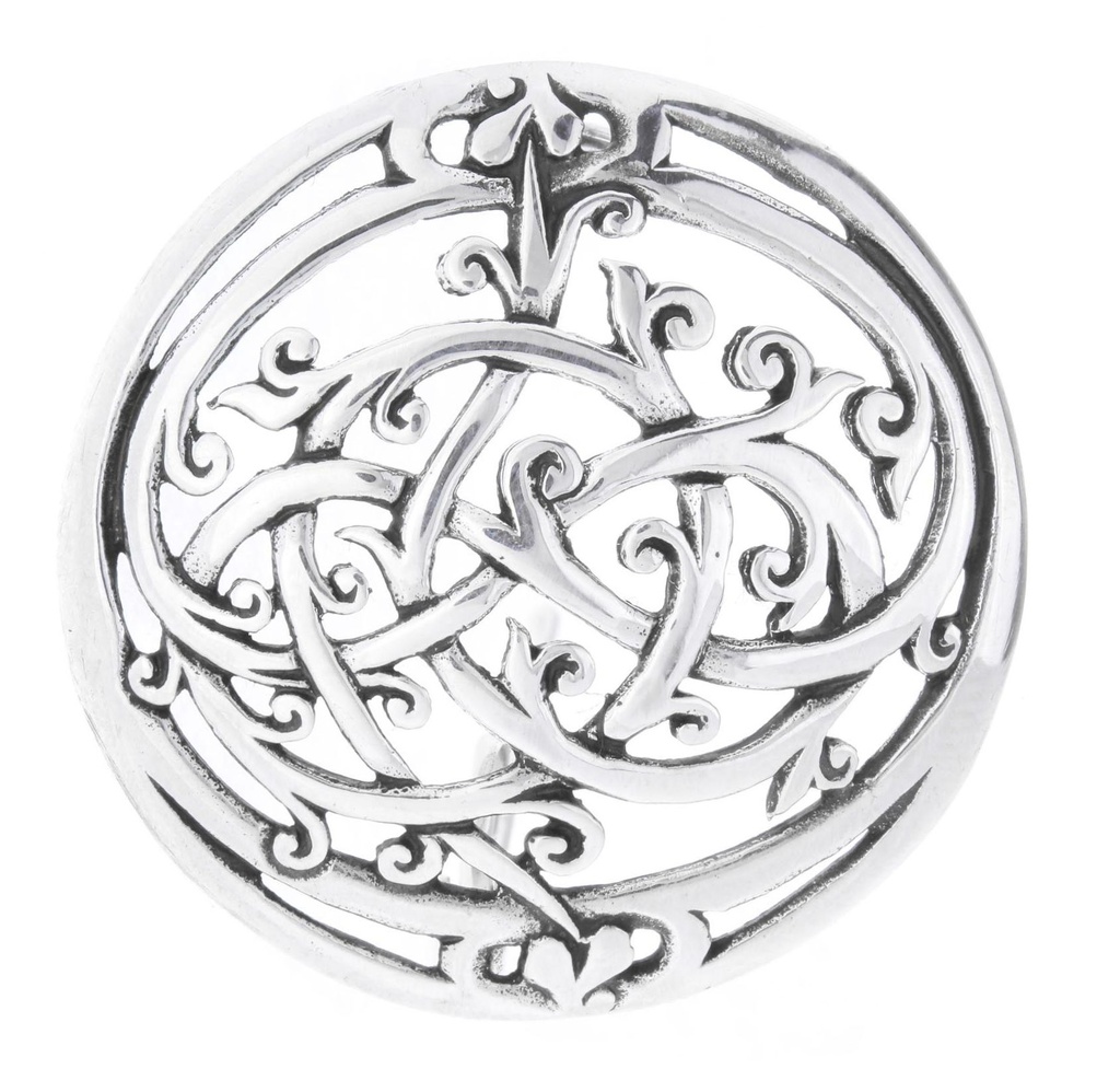 [br26] Fibel Brosche 'Urnes Fibel Wikinger' aus Silber 925 - Mittelalter, Larp, Fantasy Schmuck