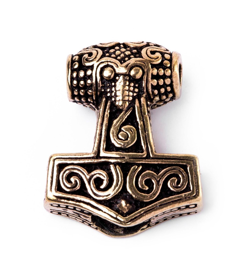 [apb55] Haarperle Bartperle Wikinger Perle Bronze, Accessoire für Historische Gewandungen, Reenactment und Liverollenspiel