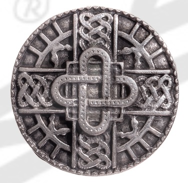 Zierniete 'Merowinger Schild', silberfarben