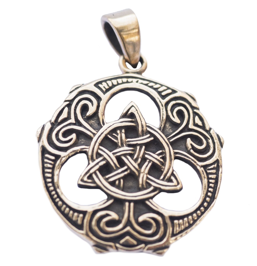 [acb95] Keltisches Amulett, Anhänger 'Celtic Triad' aus Bronze- Mittelalter, Larp, Reenactment Schmuck