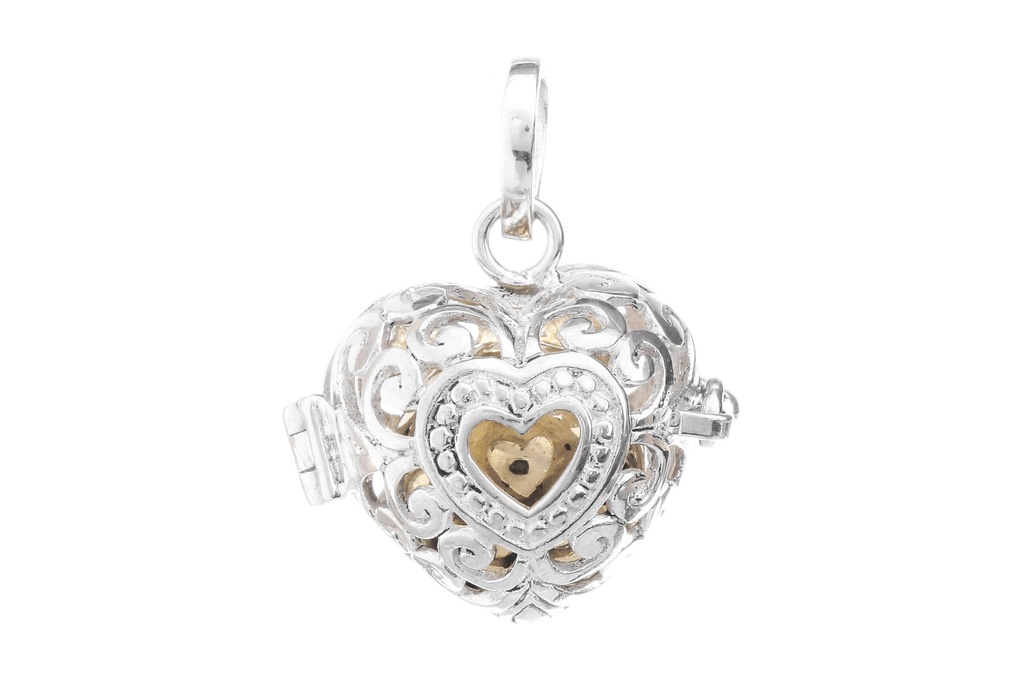 [am200] Elfen-Medaillon FREJA aus 925er Silber mit Klangkugel – Magisches Schmuckstück für Harmonie (2,7 cm)