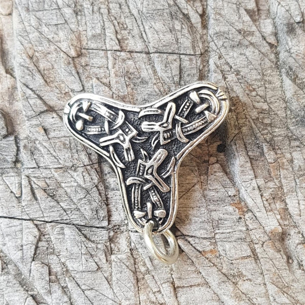 Kleeblatt-Fibel klein silberfarben – Mittelalterliche ZAMAK-Gewandschließe für LARP & Reenactment