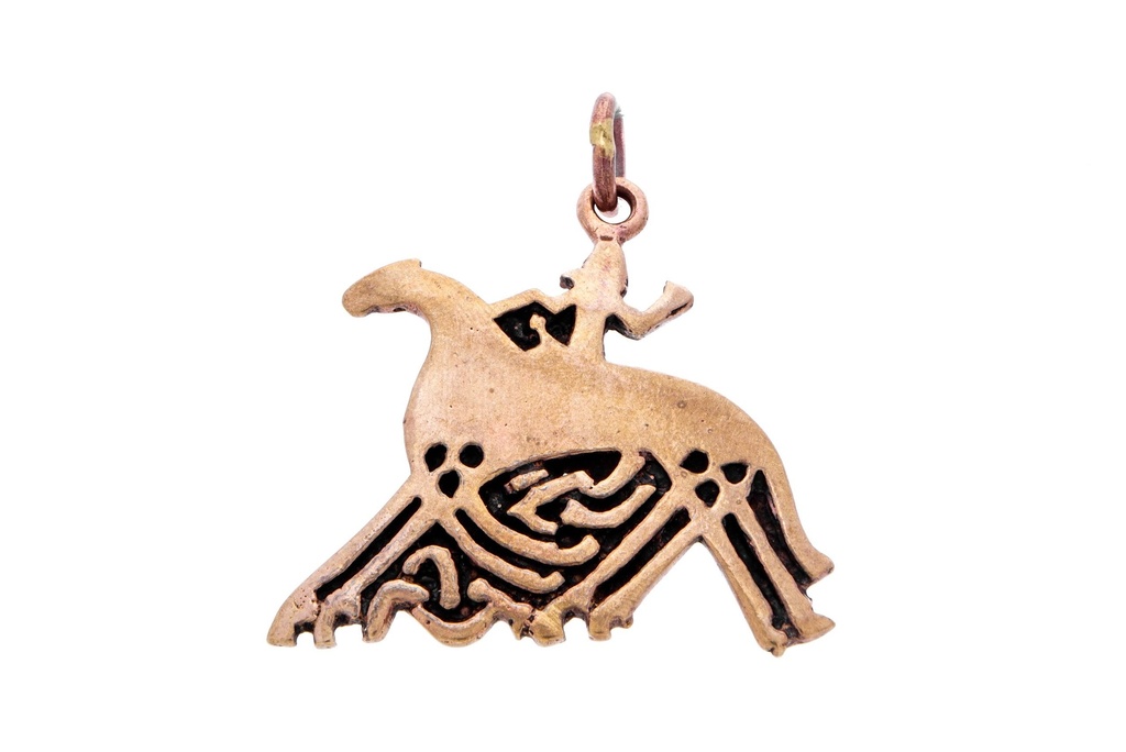 [Avb64-2] Wikinger Anhänger 'Odin auf Sleipnir' aus Bronze - Mittelalter, Larp, Reenactment Schmuck