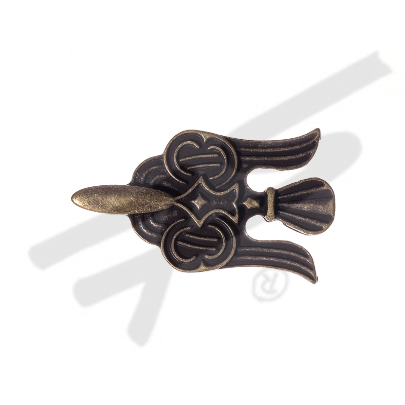 kleine Niete 'Wikinger Rabe', messingfarben