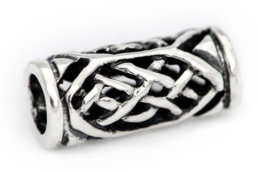 [ap16] Keltische Silberzopfperle Bartperle Lockenperle Alanna Groß - Accessoire für Historische Gewandungen, Reenactment und Liverollenspiel