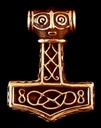 Thorshammer Mjölnir Anhänger 'Mjölnir Wikingermuster' aus Bronze - Mittelalter, Larp, Reenactment Schmuck