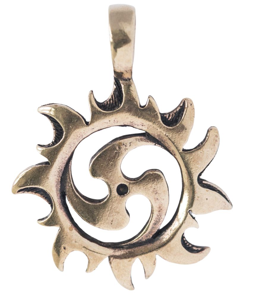 [acb1] Keltisches Amulett, Anhänger 'Suriya – Triskele Sonne' aus Bronze- Mittelalter, Larp, Reenactment Schmuck