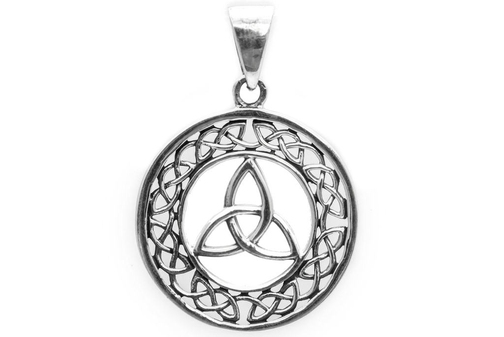 [ac105] Keltisches Amulett, Anhänger 'Triana - Keltische Dreiheit' aus Silber 925- Mittelalter, Larp, Reenactment Schmuck