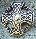 Keltenkreuz Zierbeschlag silberfarben – Keltisches Knotenkreuz 40 mm für Leder & LARP