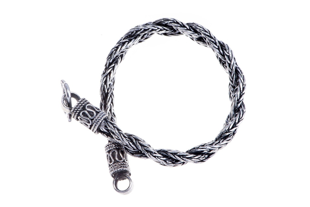 [ark25] Wikinger Armkette 'Caleb' Silber, 22 cm - Bronze- und Silberschmuck für Reenactment, LARP und Fantasie