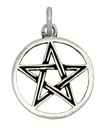 Amulett, Anhänger 'Pentagramm im Kreis' aus Silber 925 - Mittelalter, Larp, Fantasy Schmuck